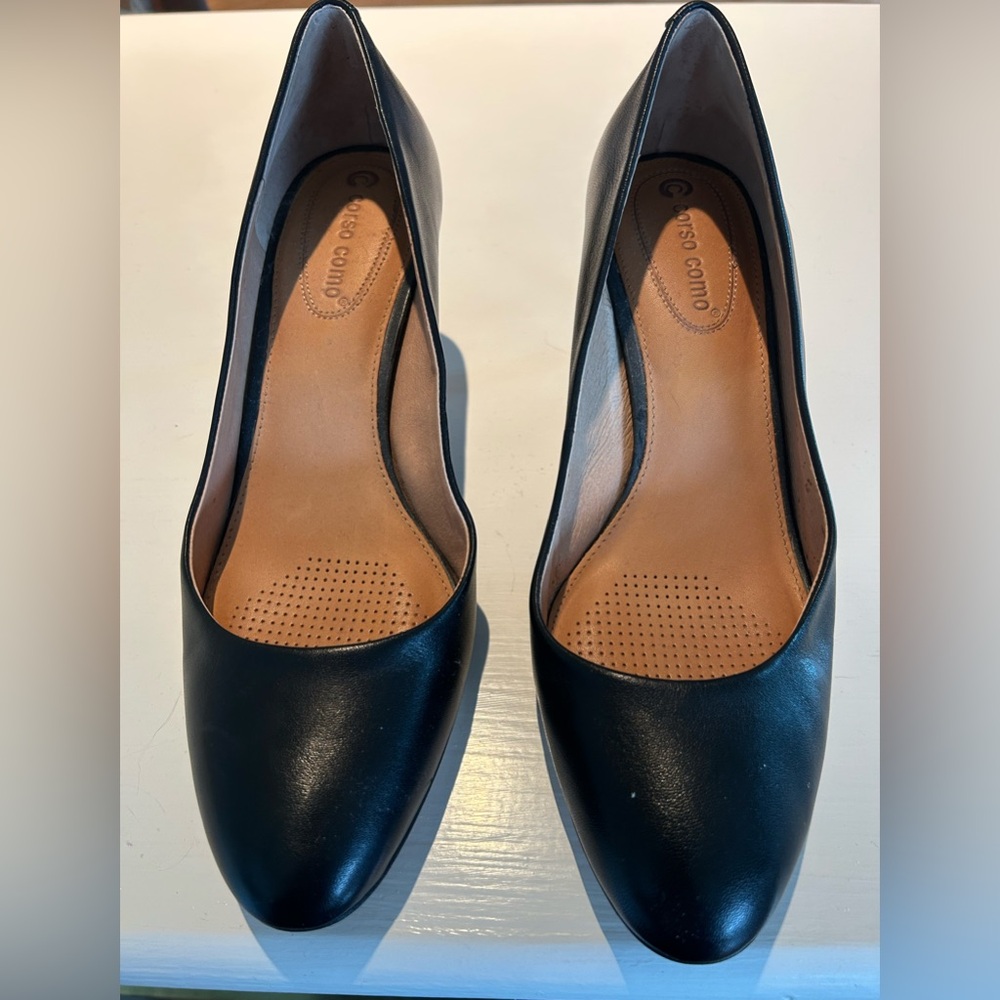 Corso Como Black Leather Heels